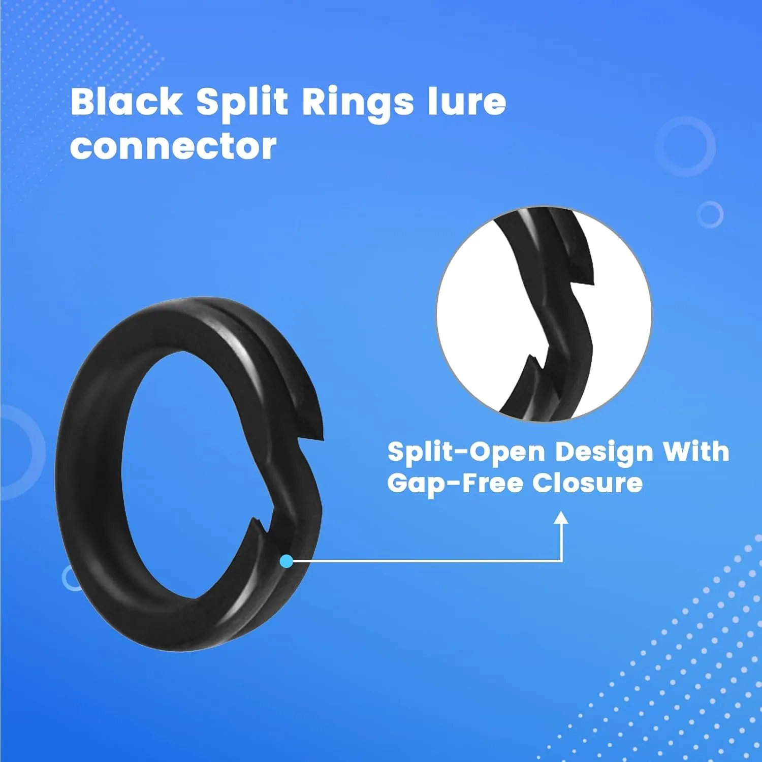 100-Pack Black Split Rings for Fishing Lures, Saltwater & Freshwater Tackle Speed Clips, Split Ring Tippet Rings Oval/Wire Rings & Fly Fishing Gear