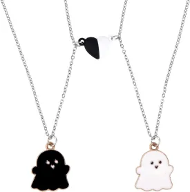 2pcs Friendship Necklaces for 2, Mutual Attract Magnetic Matching Couples Pendant Necklace Set Forever Friends Jewelry Gifts for Women Men Anniversary Birthday
