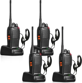 777S walkie talkies Long Range for Adults Rechargeable with Earpieces and Li-ion Battery,Two Way radios has VOX/TOT/Emergency Alarm/Battery Low Alert/Flashlight/Scan Function4 Pack