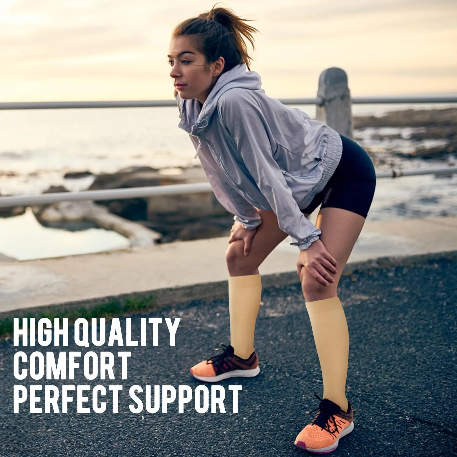 ACTINPUT Copper Compression Socks Men Women Circulation 4 Pairs-Best Support for Nurses,Running,Cycling