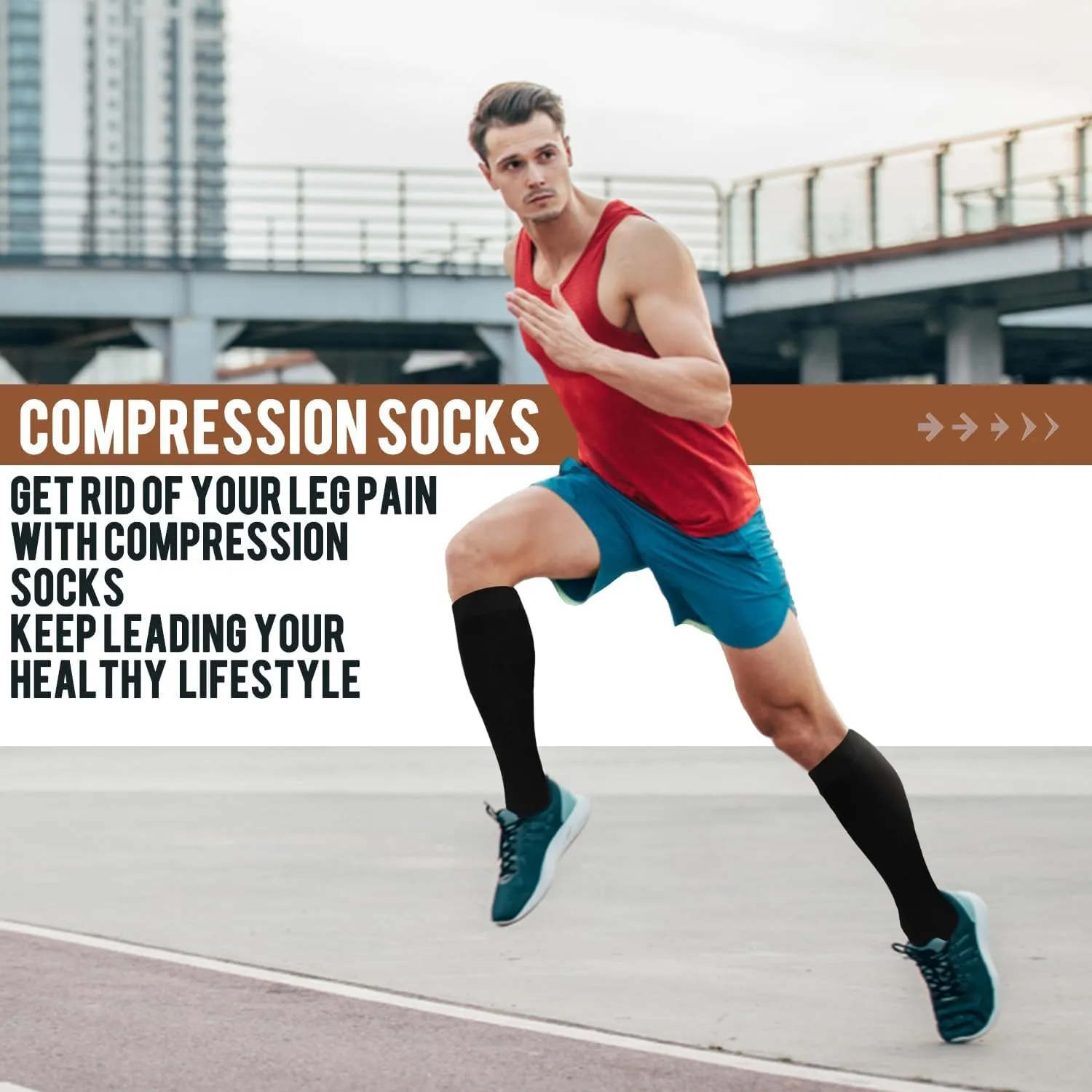ACTINPUT Copper Compression Socks Men Women Circulation 4 Pairs-Best Support for Nurses,Running,Cycling