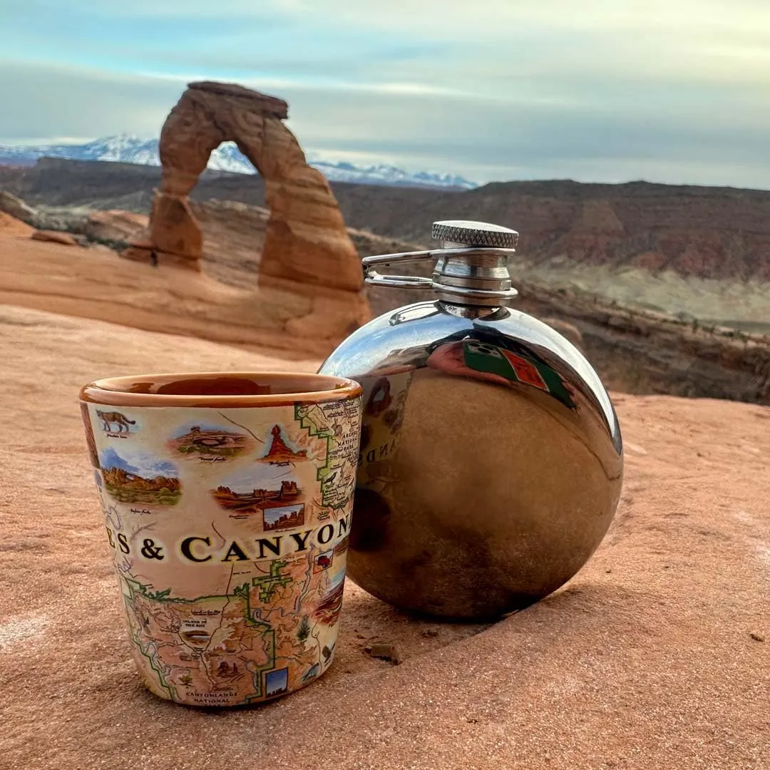 Arches and Canyonlands National Park Map Shot Glass  1.5 oz Ceramic BPA-Free, Durable Gift for Home, Office, Bar, or Souvenir