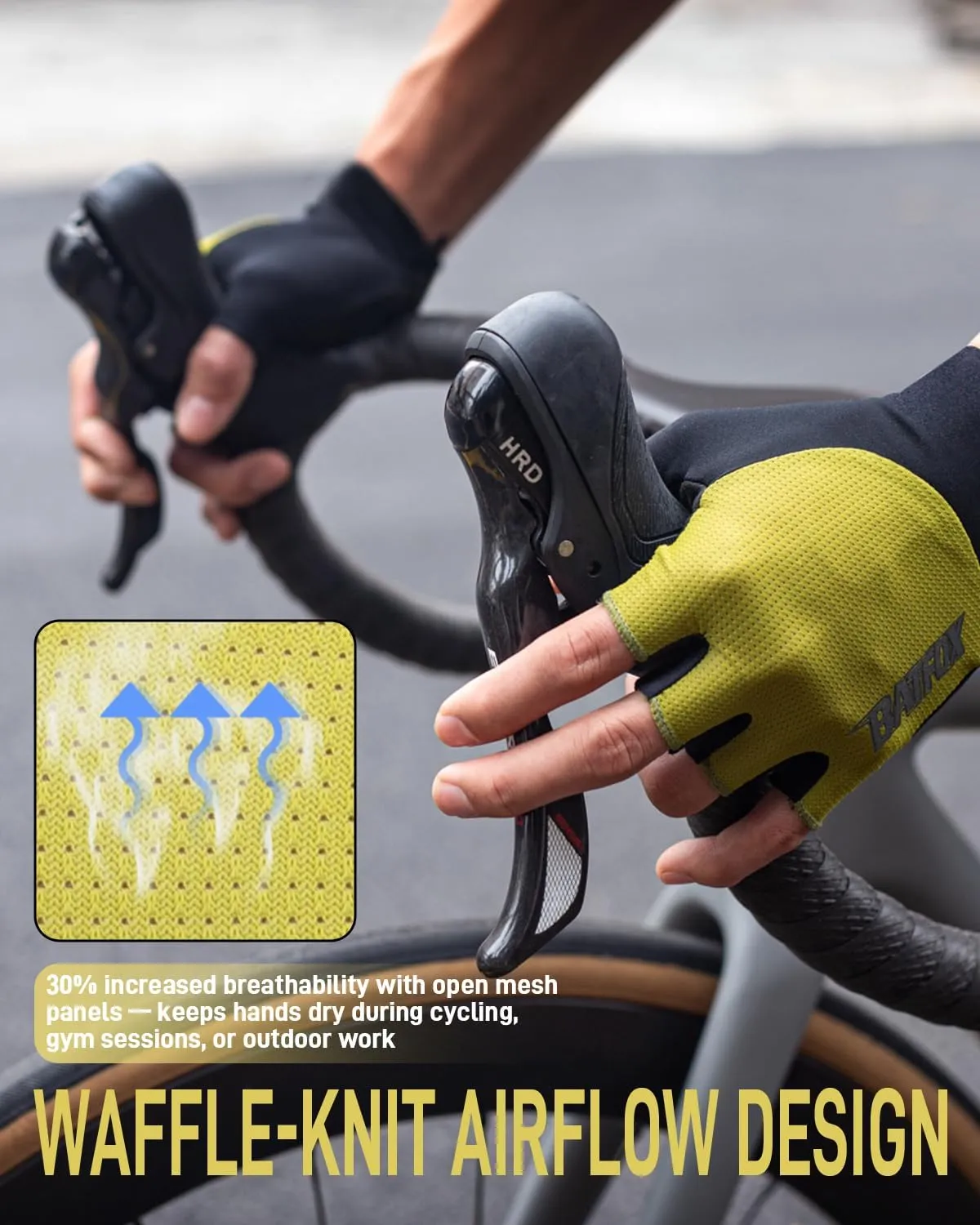 BATFOX Cycling Gloves for Men Women Road Mountain Bike Riding Gloves - Anti-Slip Bike Glove for Fitness Cycling Training Outdoor Sports