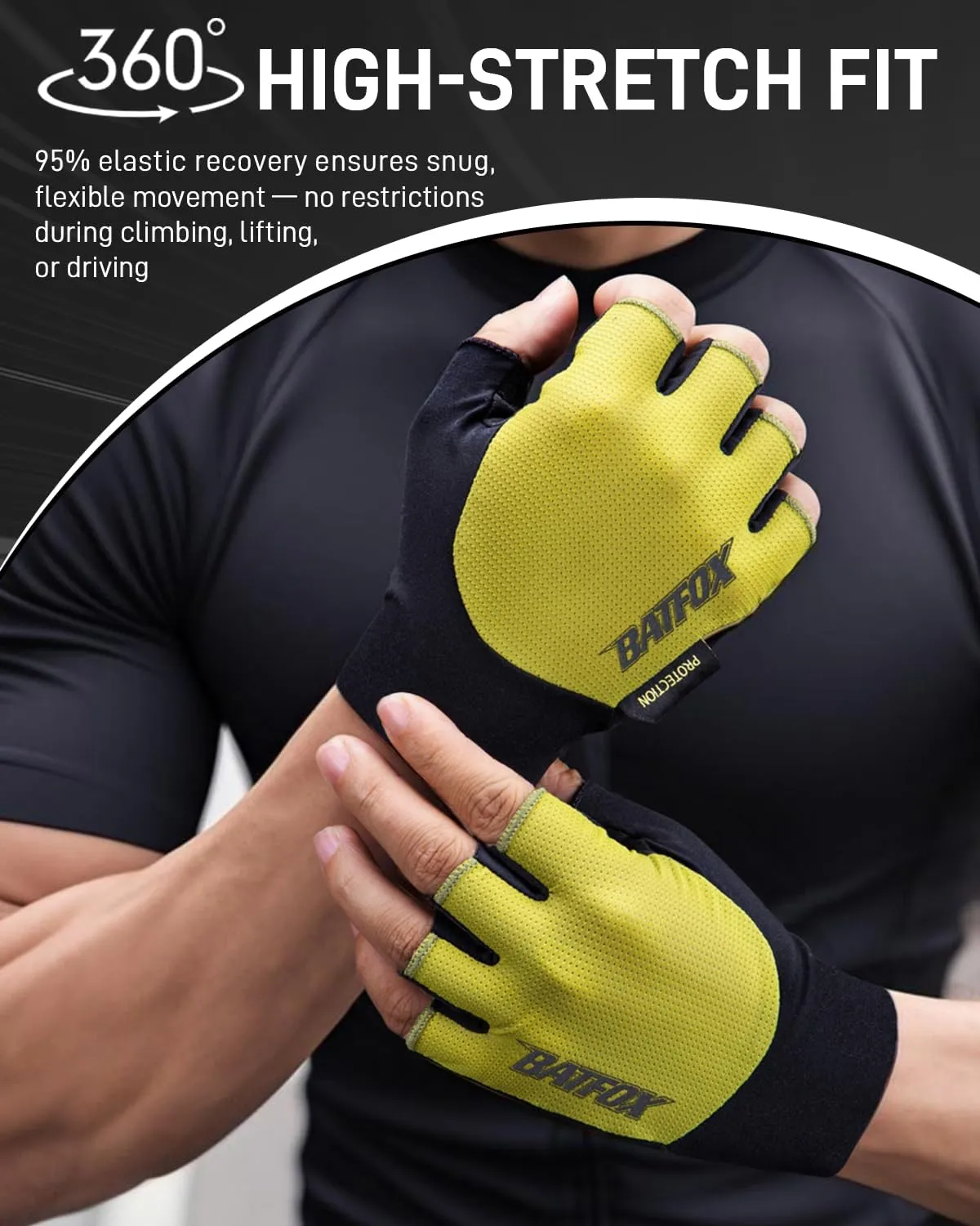 BATFOX Cycling Gloves for Men Women Road Mountain Bike Riding Gloves - Anti-Slip Bike Glove for Fitness Cycling Training Outdoor Sports