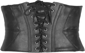Elastic Corset Cinch Belt Wide Waist Laceup Cinch Belt Tied with Press Stud Botton