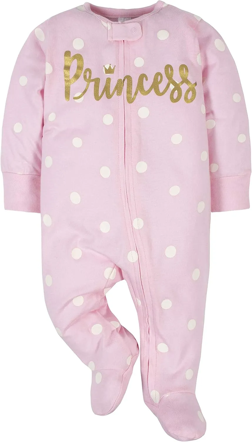 Gerber Baby Girls' 4 Pack Sleep 'N Play Footie