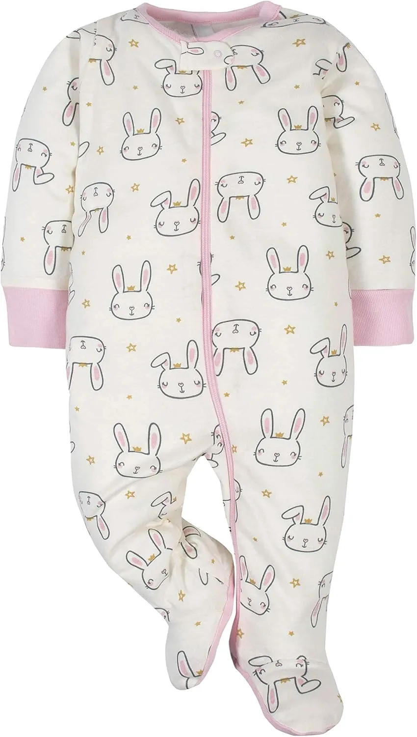 Gerber Baby Girls' 4 Pack Sleep 'N Play Footie