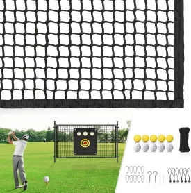 Golf Net Sports Netting Set - 10 x 10ft Practice Net with Target Fabric Rope Rings, Heavy Duty Sports Practice Barrier for Backyard,Indoor, Great Gift for Men/Women/Golf Lovers