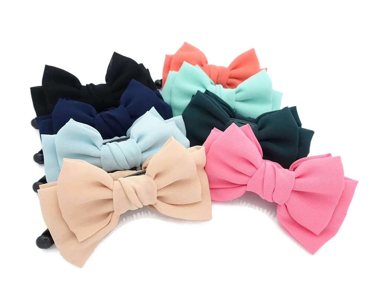 Handmade Chiffon Bow Banana hair clip Women Hair Accessories Hair Bow Clip