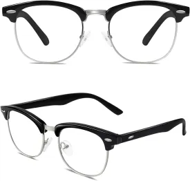 Happy Store CN56 Vintage Inspired Classic Horn Rimmed Nerd UV400 Clear Lens Glasses