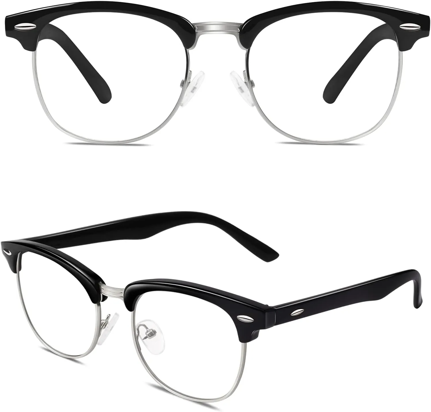 Happy Store CN56 Vintage Inspired Classic Horn Rimmed Nerd UV400 Clear Lens Glasses