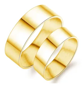 His & Hers Matching Set Simple Golden Style Couple Rings Wedding Band Set