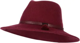 Jeanne Simmons Women's Crocodile Print Trim Band with Tassel and Bead Accent Wool Fedora Hat