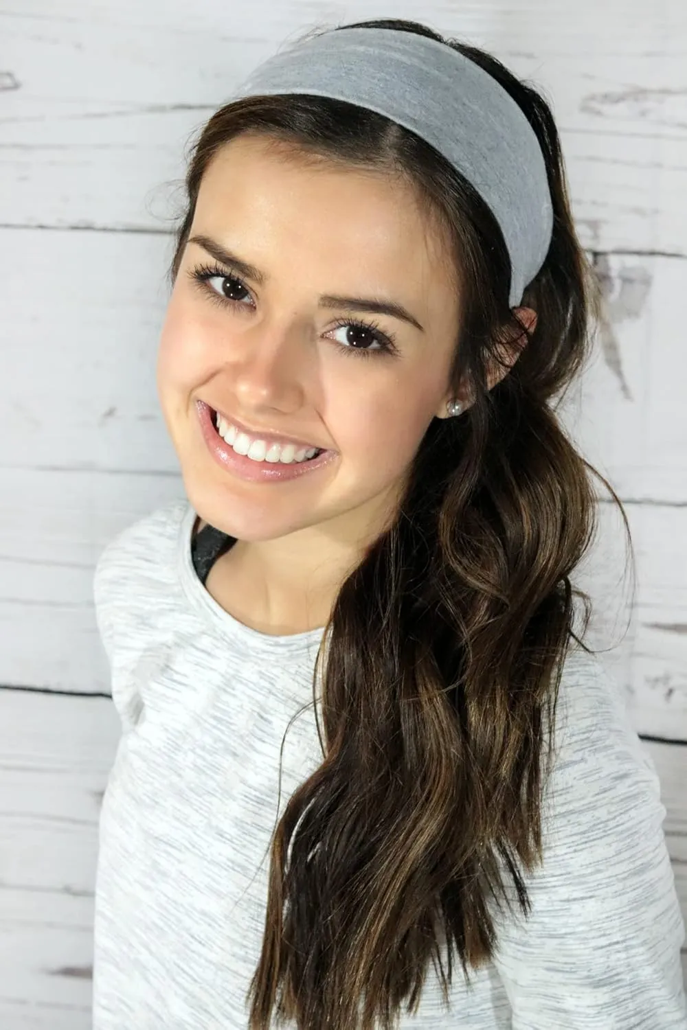 Kenz Laurenz Soft and Stretchy Elastic Cotton Headbands, Pack of 12, Black