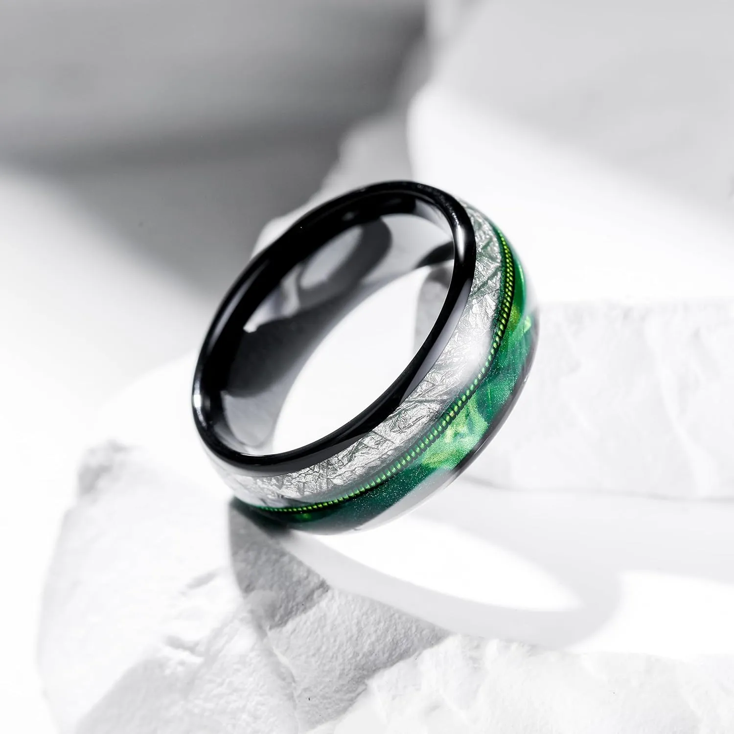 King Will Tungsten Wedding Band for Men 8mm Domed Ring Arrow/Guitar String Inlay Promise Ring for Him Comfort Fit