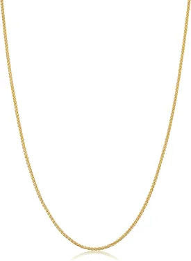 Kooljewelry 14k Yellow or White Gold Filled Round Wheat Chain Pendant Necklace (0.8 mm, 1.2 mm, 1.5 mm or 2.5 mm)