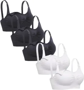 Lataly Womens Seamless Nursing Bra Sleeping Maternity Bralette for Breastfeeding Pack of 3
