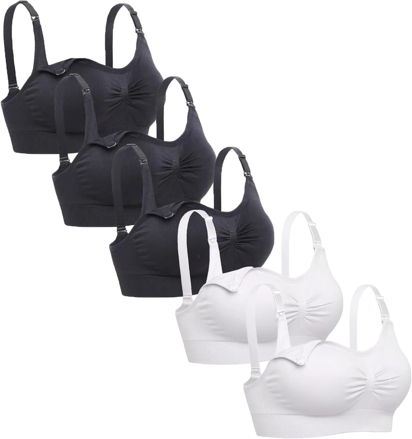 Lataly Womens Seamless Nursing Bra Sleeping Maternity Bralette for Breastfeeding Pack of 3