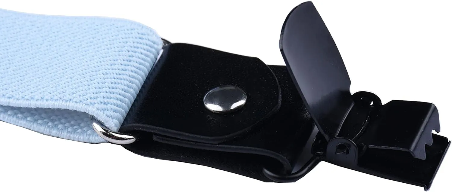 Men's Boys' Suspenders and Bow Tie Set Adjustable with Black Metal Clips