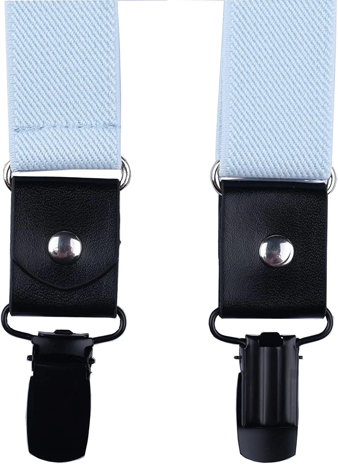 Men's Boys' Suspenders and Bow Tie Set Adjustable with Black Metal Clips