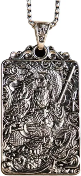 Monkey Sun Wukong Fighting Buddha Pendant Amulet, Men's Long Necklace
