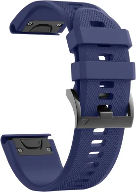 NotoCity Compatible Fenix 5X Band 26mm Width Soft Silicone Watch Strap for Fenix 8, 5X Plus, 6X Pro, 7X, 3, 3 HR, Tactix, Descent MK1 - Dark Blue