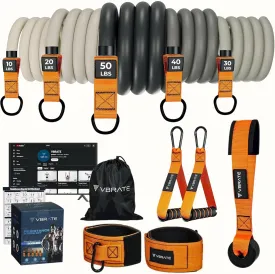 Resistance Bands Set - Heavy Exercise Bands with Handles, Door Anchor, Ankle Straps - Fitness Bands for Working Out Men - Workout Bands Set for Muscle Training