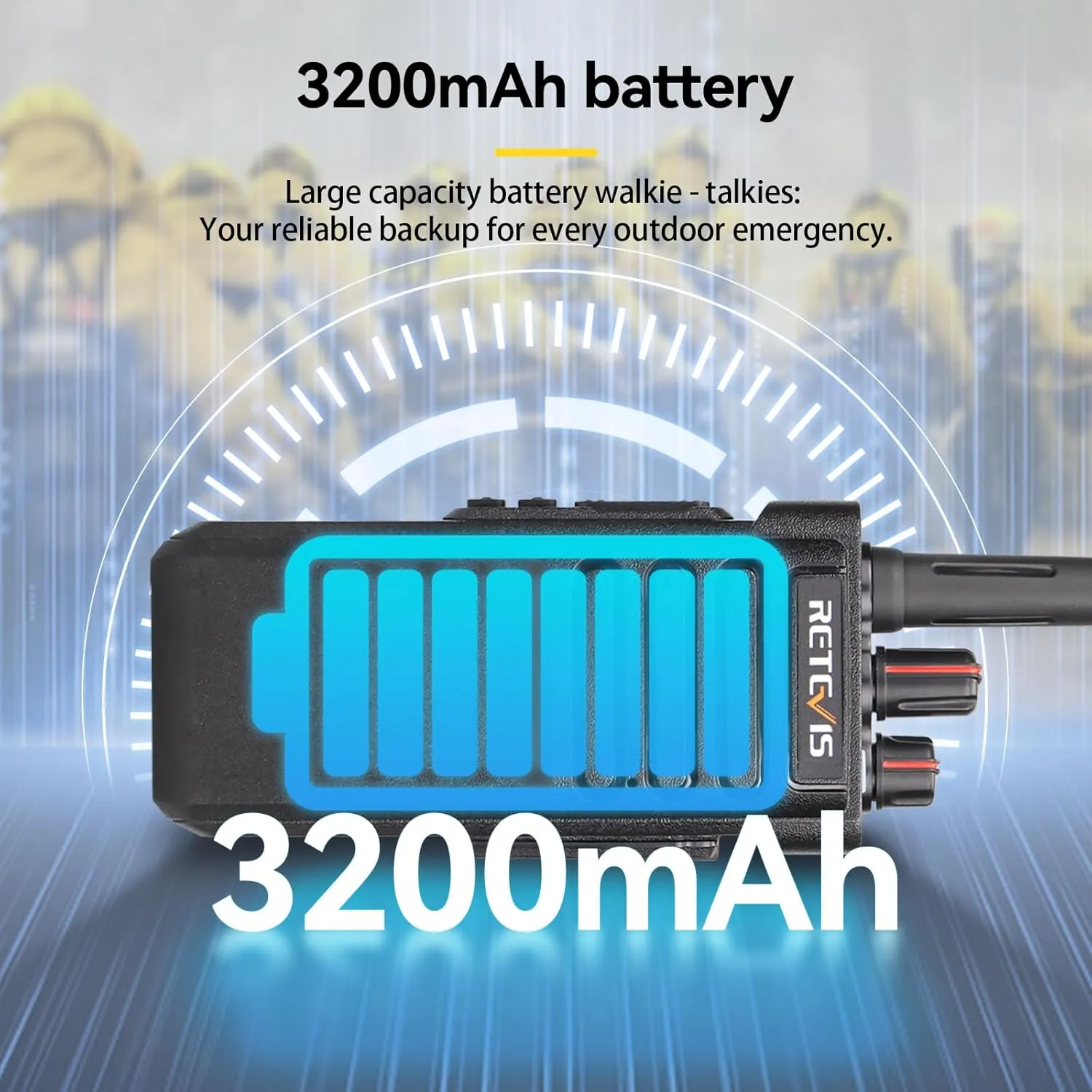 Retevis RT29 Long Range 2 Way Radio with Mic, 15in Antenna,Heavy Duty Professional Walkie Talkies,IP67 Waterproof Two Way Radio,700,000 sq. ft/50 Floor Range,3200mAh,for Construction Logistics(4Pack)