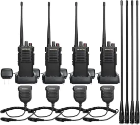 Retevis RT29 Long Range 2 Way Radio with Mic, 15in Antenna,Heavy Duty Professional Walkie Talkies,IP67 Waterproof Two Way Radio,700,000 sq. ft/50 Floor Range,3200mAh,for Construction Logistics(4Pack)