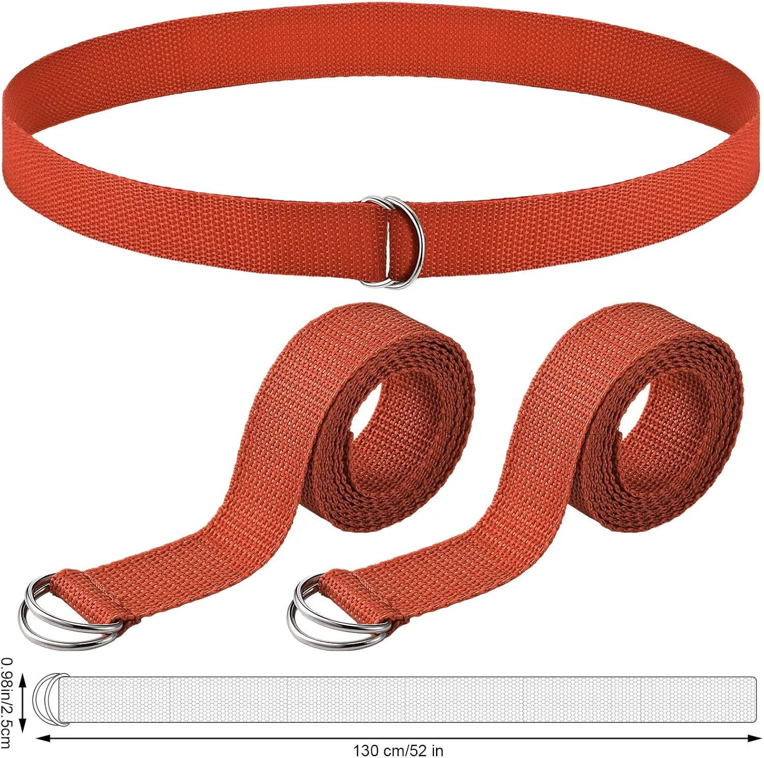 Seematn Web Football Belt 52 Inches Football Pants Belt D Ring Belts for Men Women Youth Boys Kids Girls