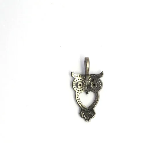 Silver Foresight Owl Face Pendant with Tourmaline
