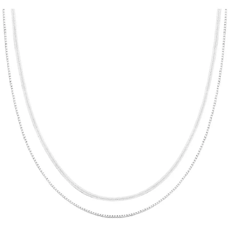 Simple Style Personalized Double Layer Snake Bones Chain Titanium Steel Necklace for Women Clavicle Chain Accessories