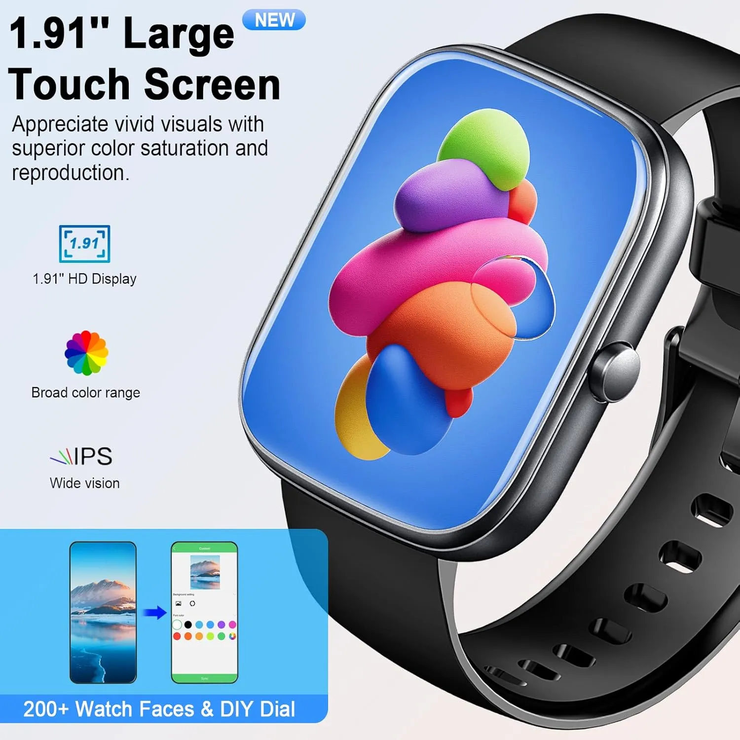 Smart Watch for Men Women, 2025 HD 1.91" Smartwatches (Answer/Make Call), 112  Sports Modes Fitness Activity Tracker, Calories/Heart Rate/Sleep Monitor, IP68 Waterproof Step Counter for Android iOS