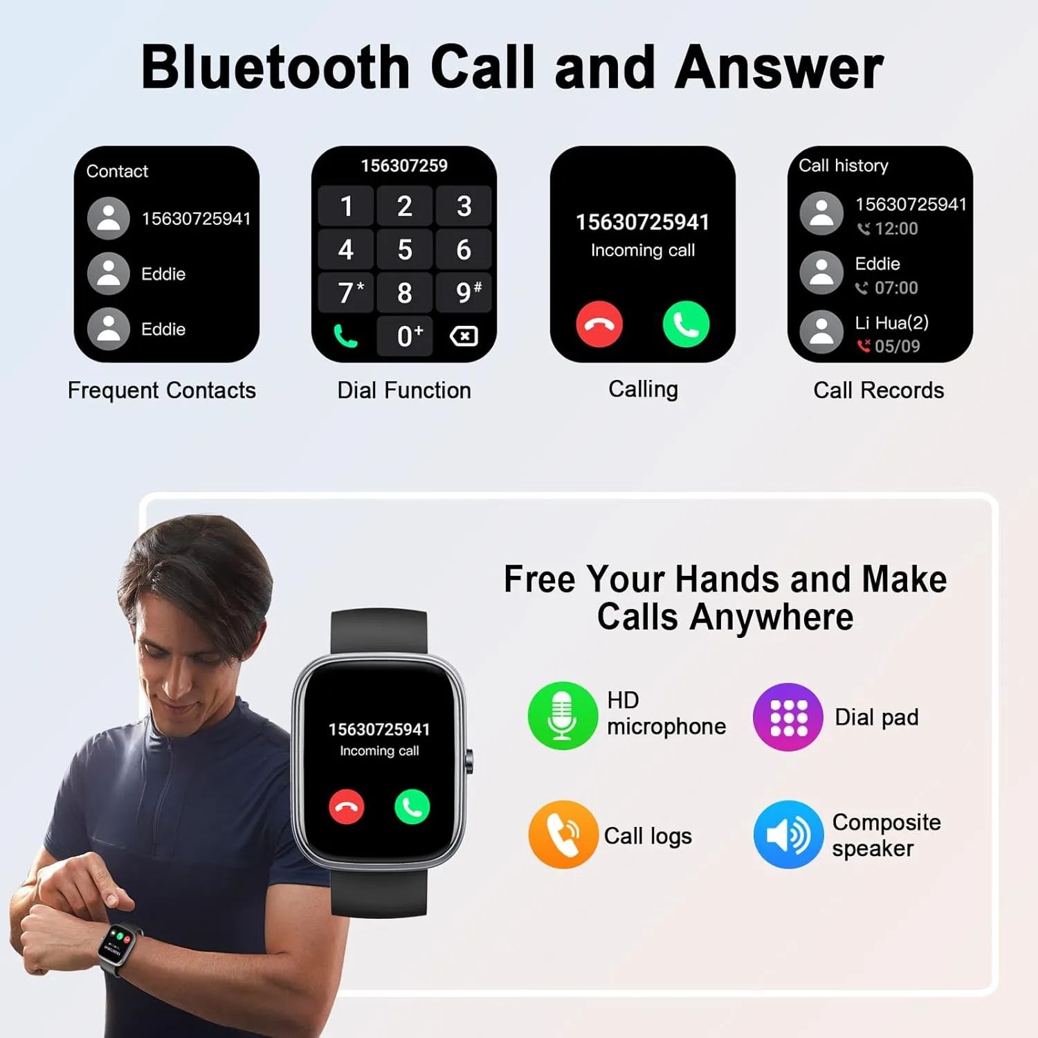 Smart Watch for Men Women, 2025 HD 1.91" Smartwatches (Answer/Make Call), 112  Sports Modes Fitness Activity Tracker, Calories/Heart Rate/Sleep Monitor, IP68 Waterproof Step Counter for Android iOS