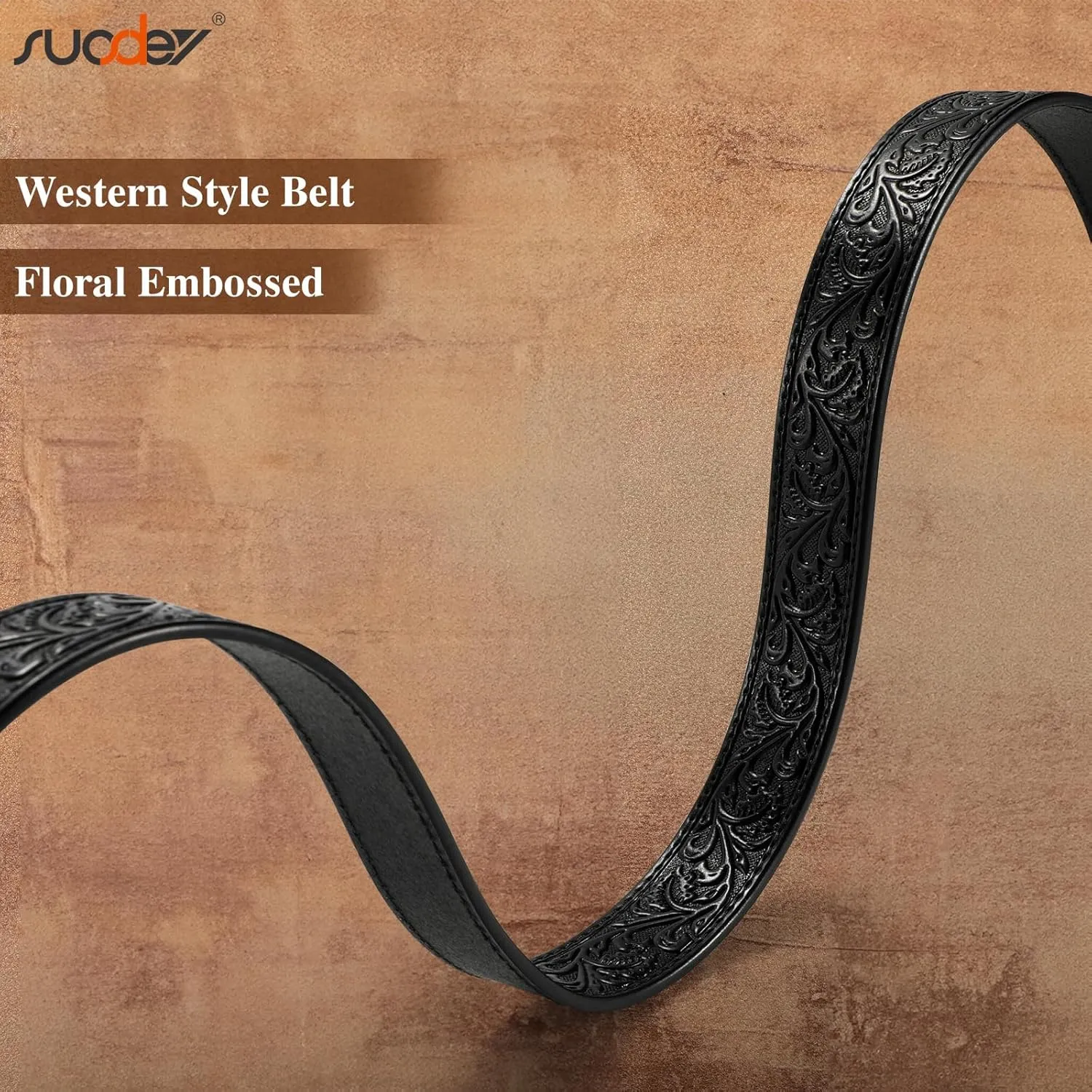 SUOSDEY Kids Western Belt for Boys Girls,Toddler Youth Cowboy Cowgirl Genuine Leather Belt with Longhorn Bull Buckle