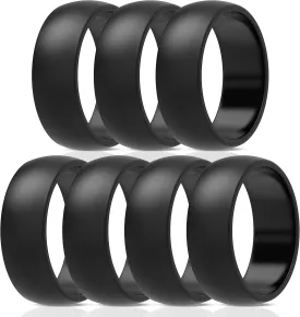 ThunderFit Silicone Wedding Rings for Men, Rubber Engagement Bands 8.7mm Wide 2.5mm Thick - 1/2/3/4/5/6/7/12/16 Variety Multipack