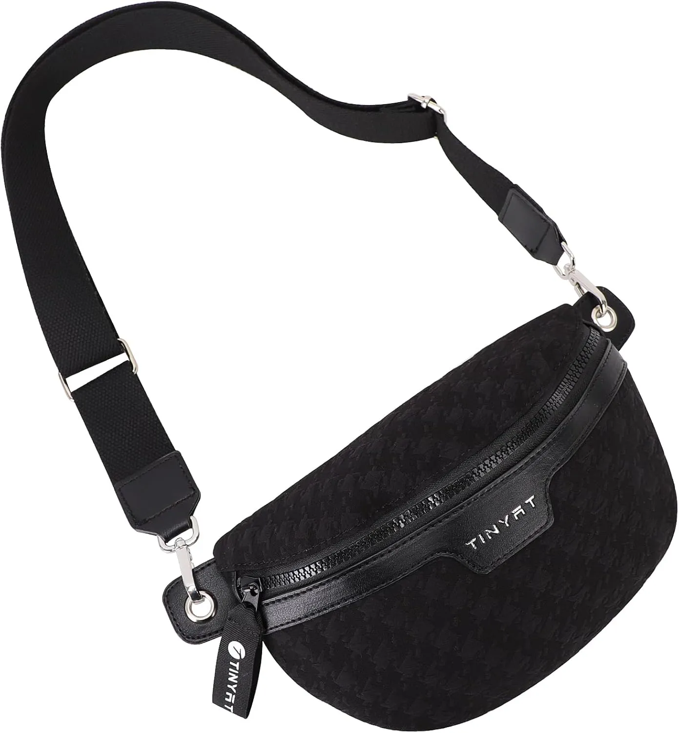 TINYAT Crossbody Fanny Pack for Women Trendy Crossbody Sling Bag with Adjustable Wide Strap Belt Bag Chest Purse for Travel
