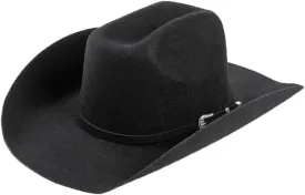 Womens Wool Concave Shape Top Hat Belt Buckle Woolen Curling Wide Brim Fedora Unisex Western Caps