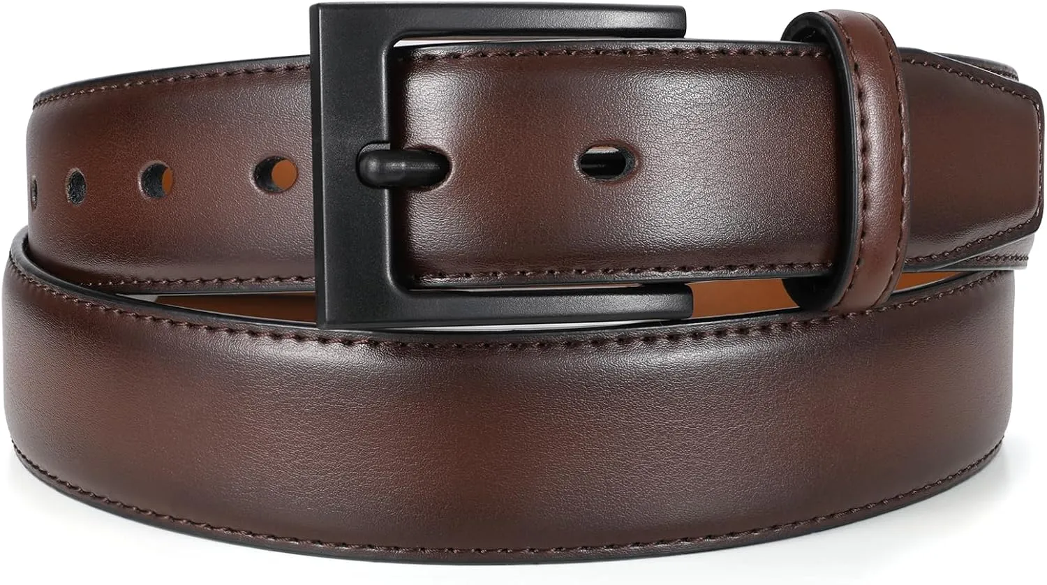 XZQTIV TSA Belt For Men Metal Free Dress Belts Hypoallergenic Leather Belt With Black Buckle Nickle Free